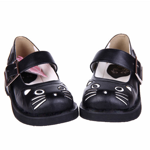 Black Patent Leather Point Toe Platform Sweet Lolita Shoes