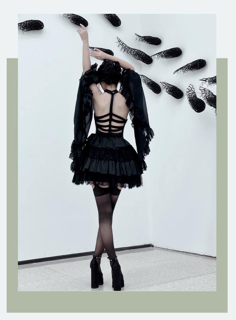 Gothic Lolita JSK Dress Snake Print Slimming Backless Dress