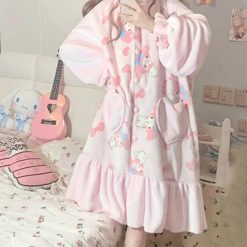 Fuzzy Pink Bunny Nighty Dress