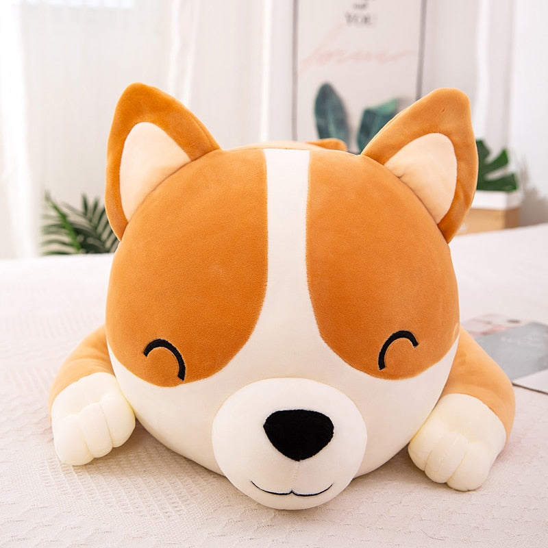 Happy Laying Corgi Plush