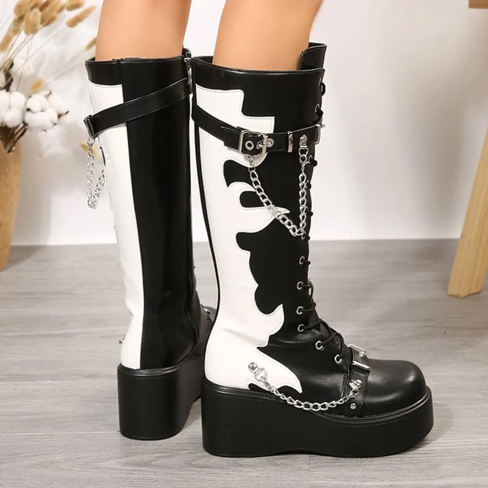 Inferno Platform Boots White