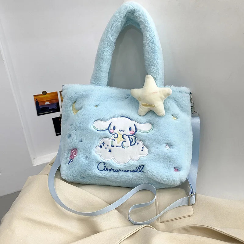 Kawaii Plush Cross Body Bags Blue