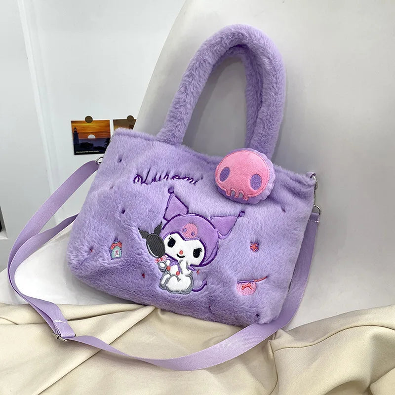 Kawaii Plush Cross Body Bags Purple