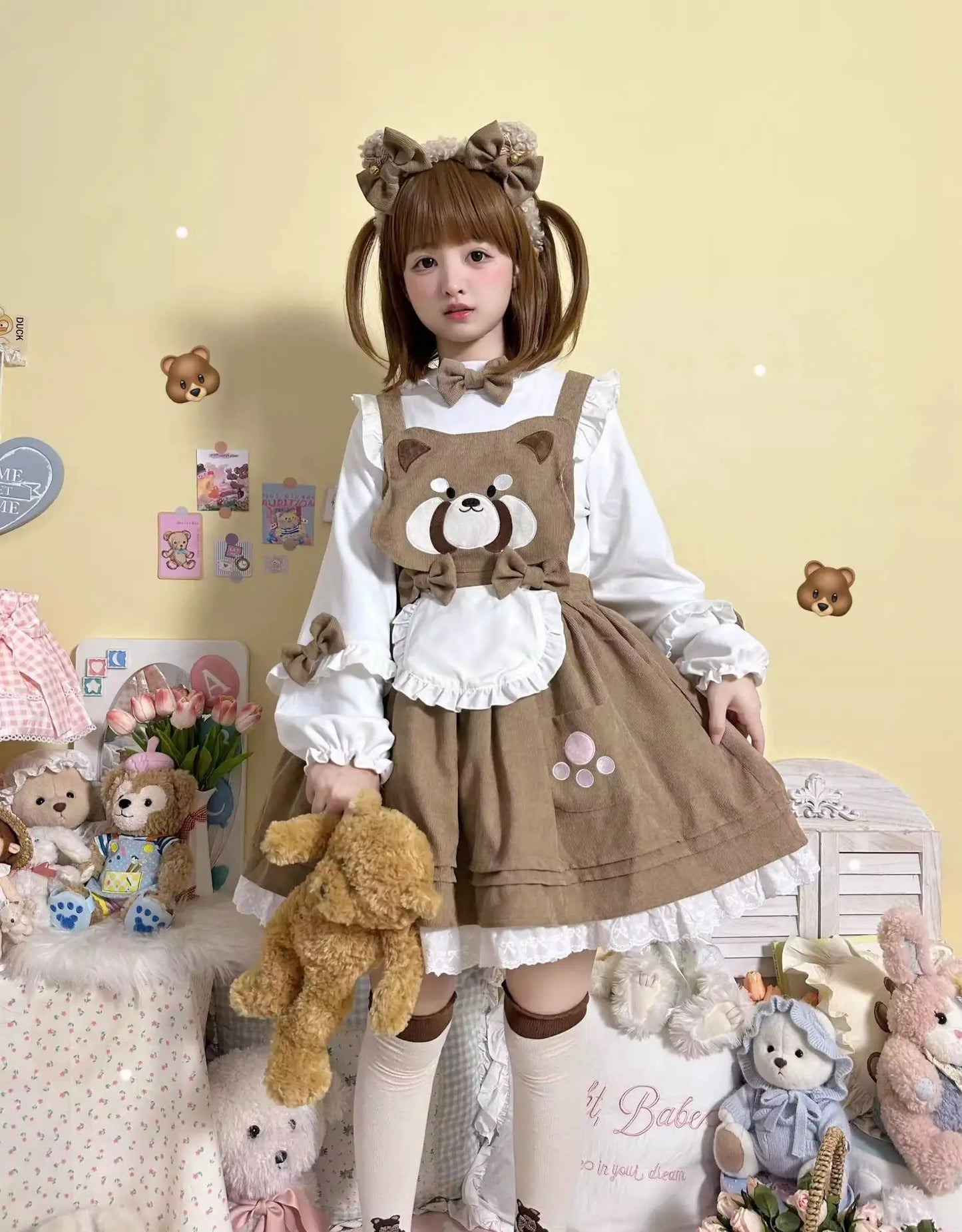Kitsune Corudroy Suspender Dress