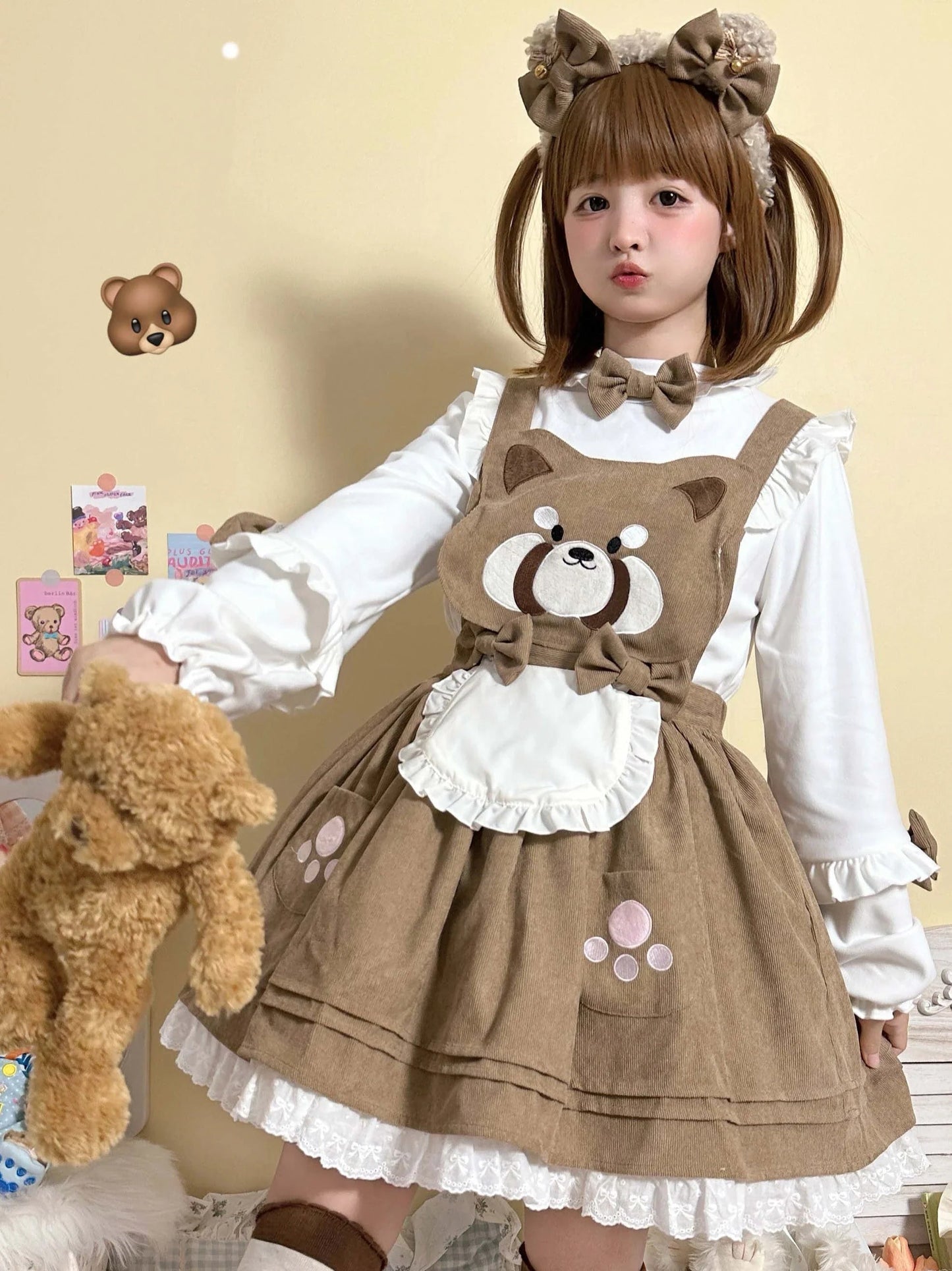 Kitsune Corudroy Suspender Dress Kitsune Dress + Hairband