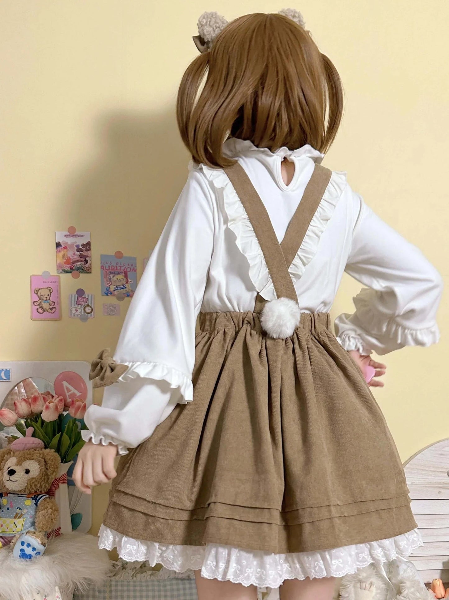 Kitsune Corudroy Suspender Dress