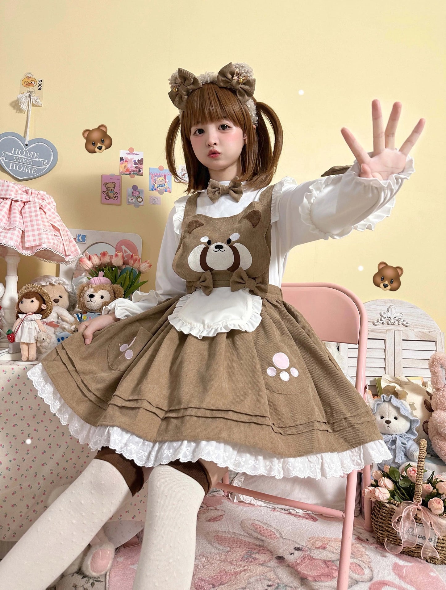 Kitsune Corudroy Suspender Dress