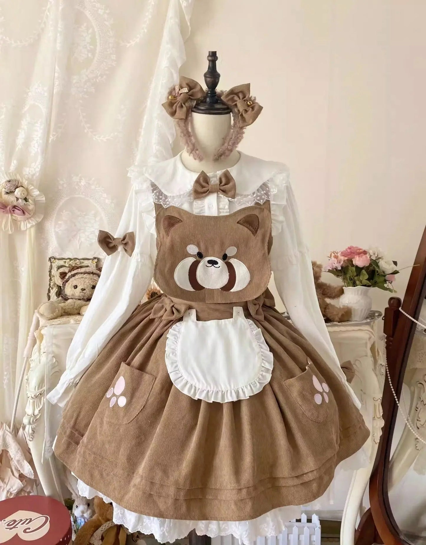 Kitsune Corudroy Suspender Dress