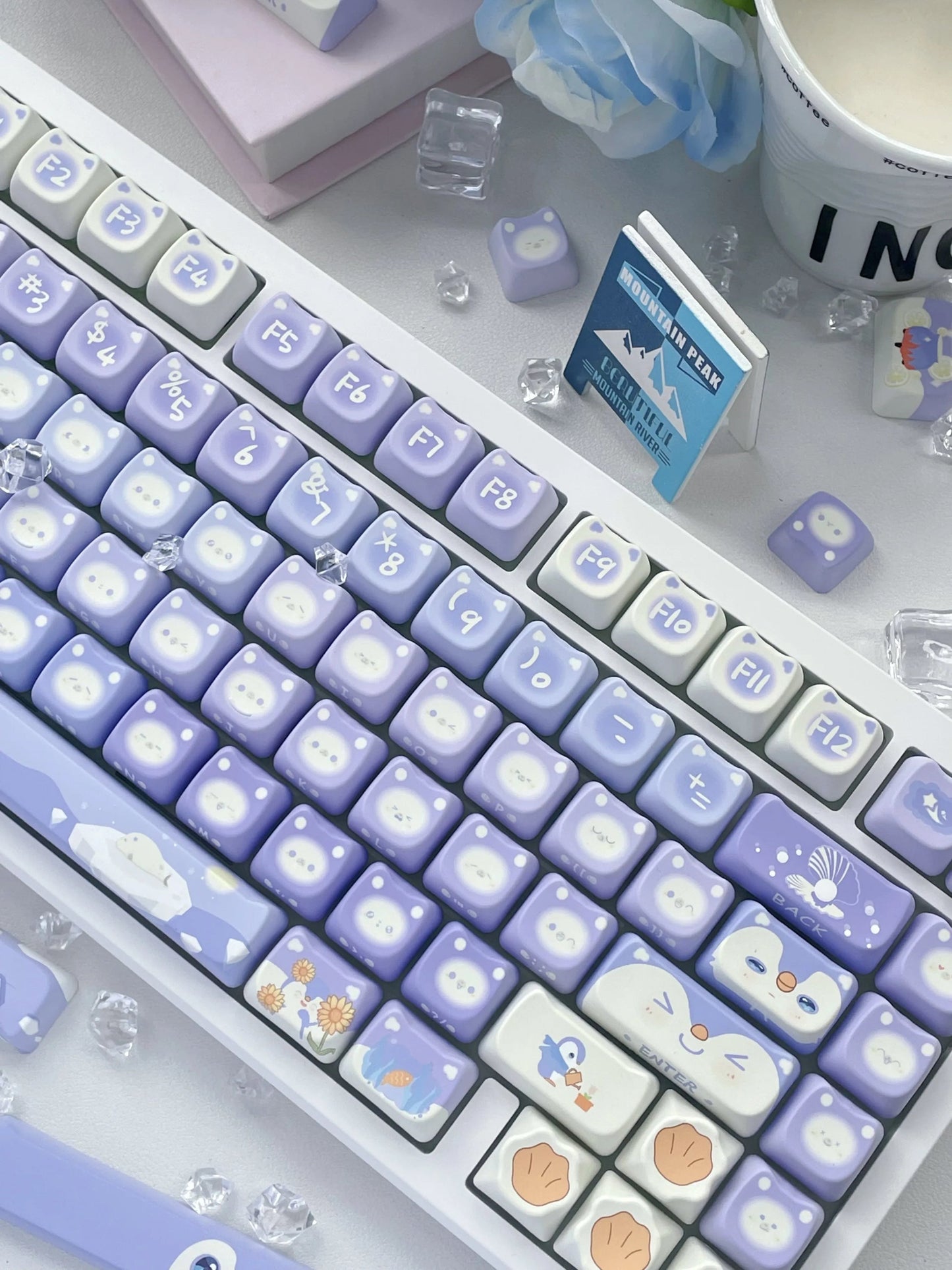 Lavender Penguin Full Key Cap Set