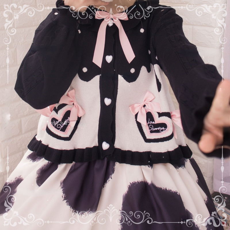 Melty Candy Knit Cardigan Black