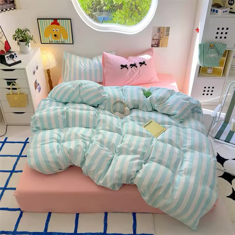 Pastel Stripe Bedding Set
