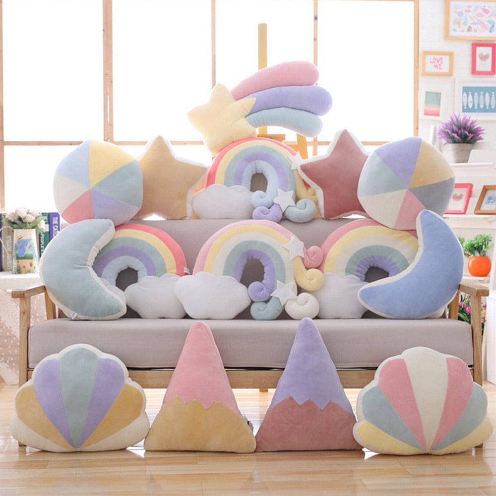 Pastel Rainbow Sky Throw Pillows