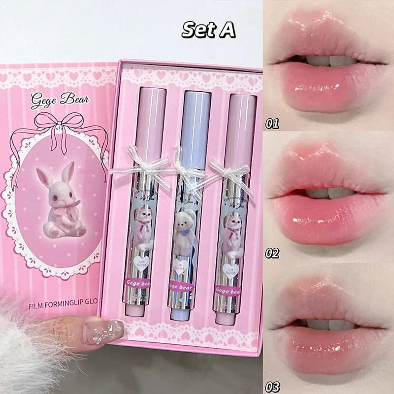 Pastel Teddy Long-Lasting Water-Gloss Lip Tint Set