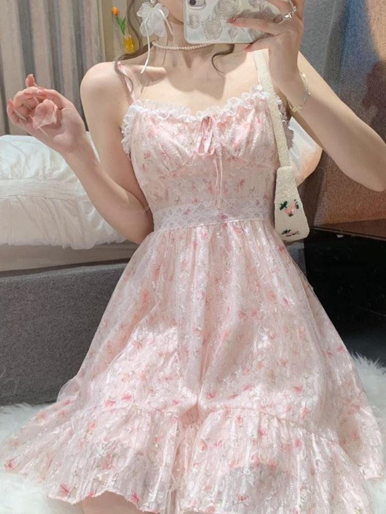 Pink Floral Whimsy Dress Dress Only