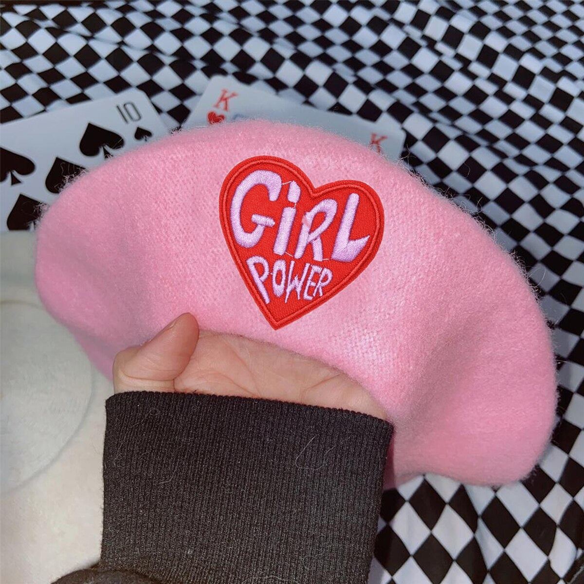 Pink Menhera Nurse Beret Pink Girl Power