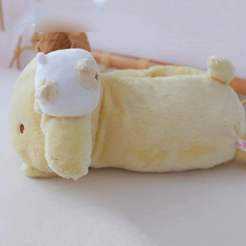 Yellow Puppy Plush Tissue Box
