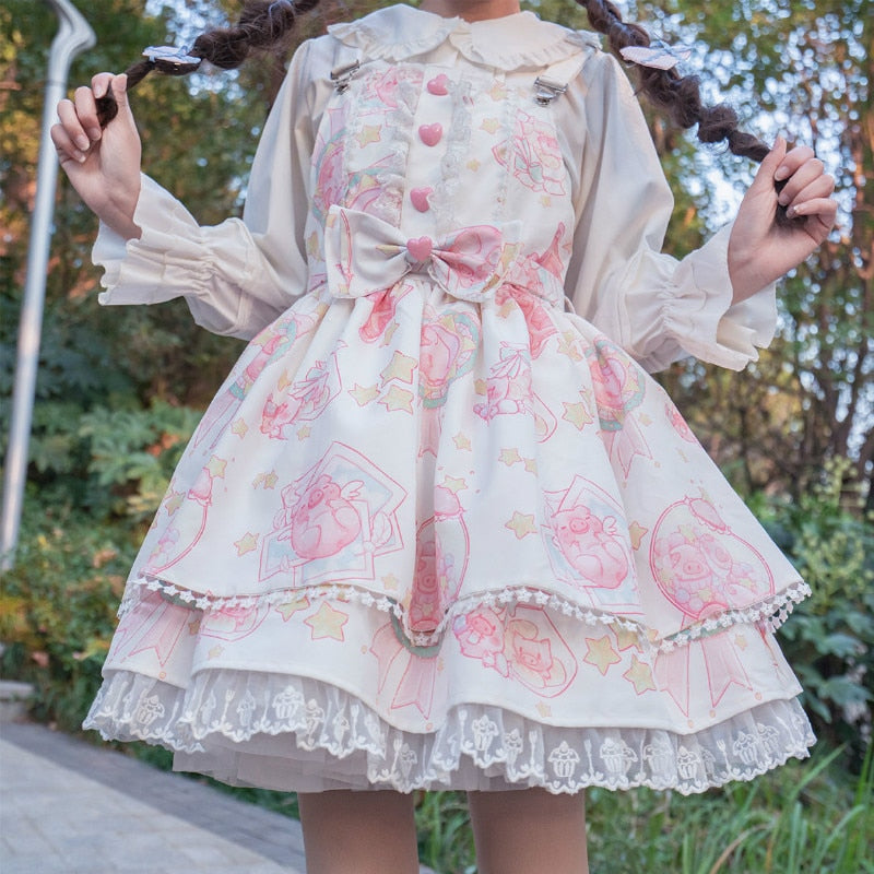 Pretty Piggy Dress White