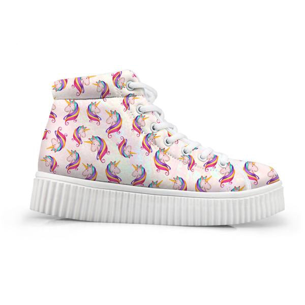Unicorn Wedge High Tops White Unicorn
