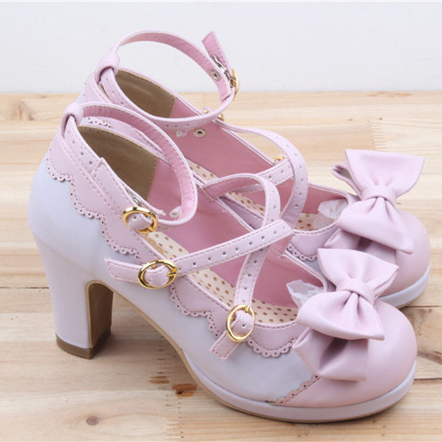 Pearl Embellished Heels Purple