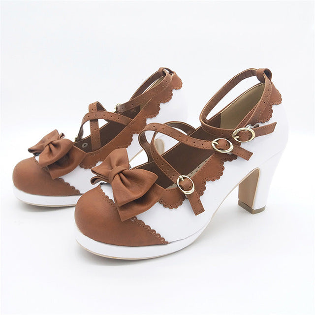 Pearl Embellished Heels Chocolate