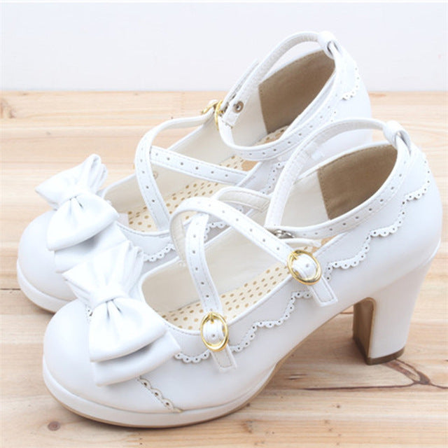 Pearl Embellished Heels White