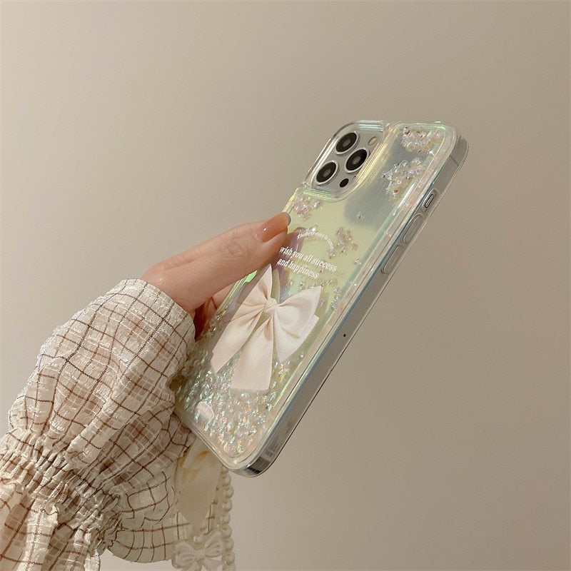 Quicksand Ribbon iPhone Case and Lanyard
