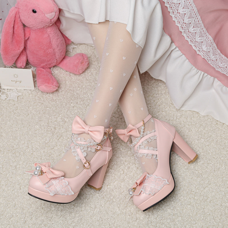 Ruffles & Pearls High Heels