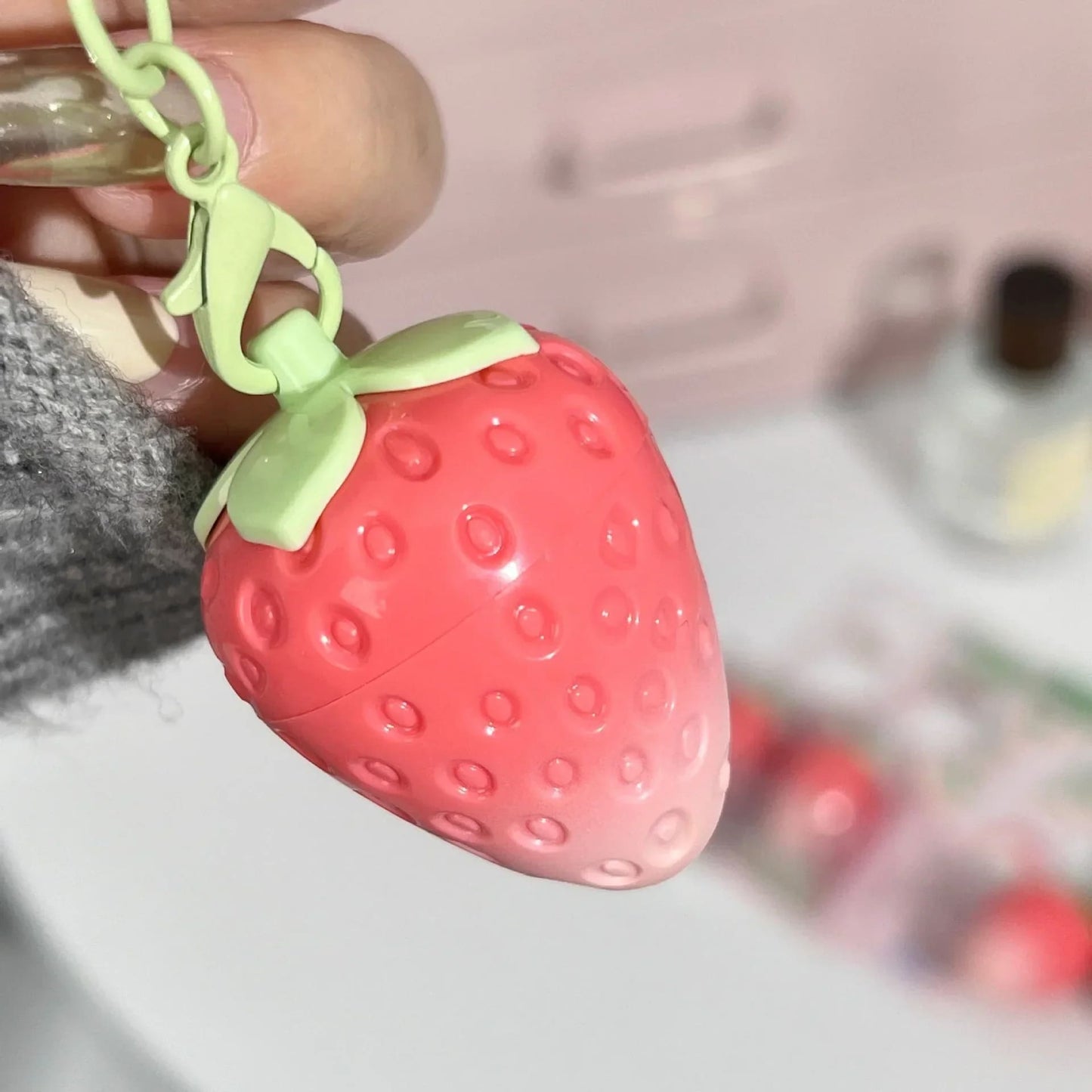 Strawberry Keychain Moisturizing Lip Balm
