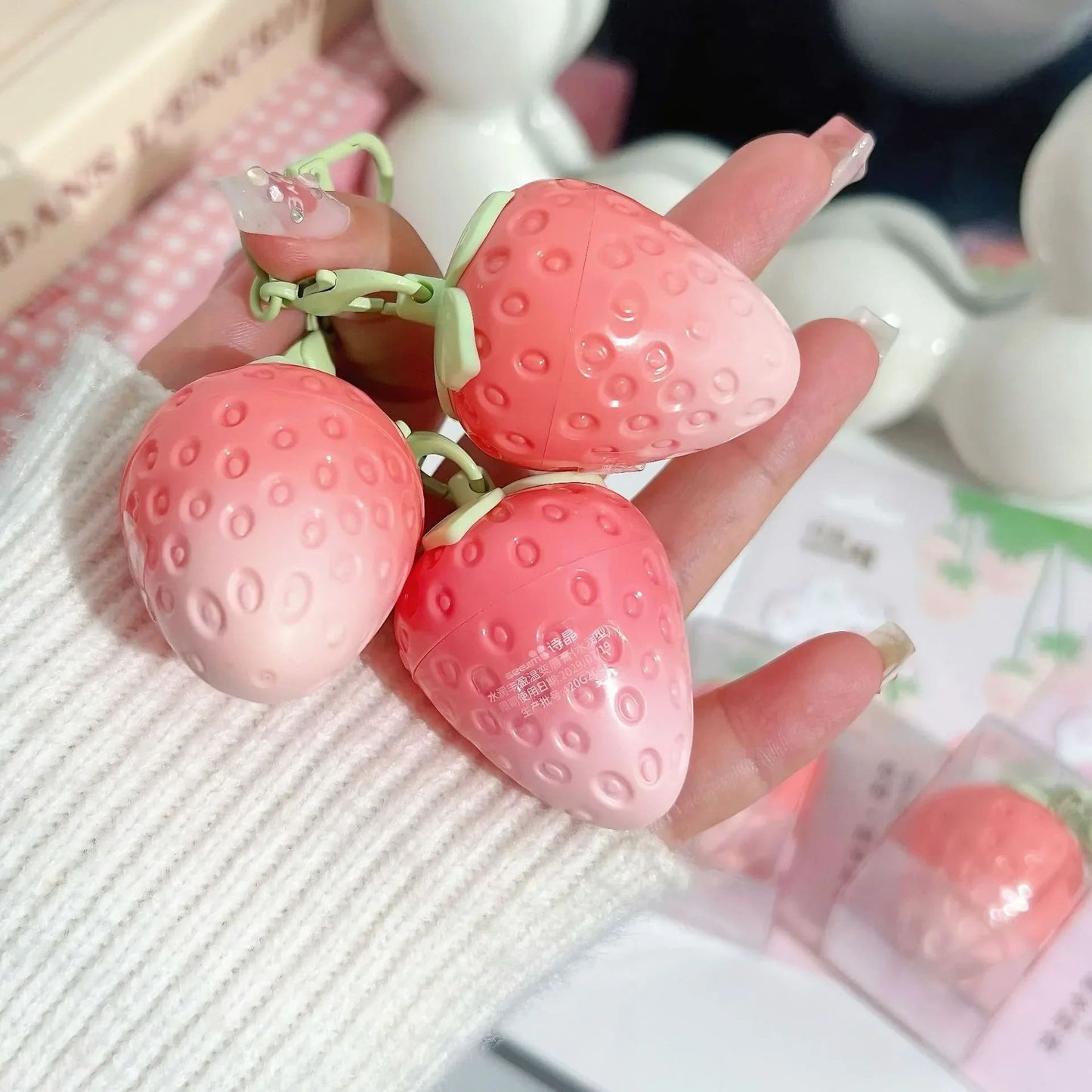 Strawberry Keychain Moisturizing Lip Balm