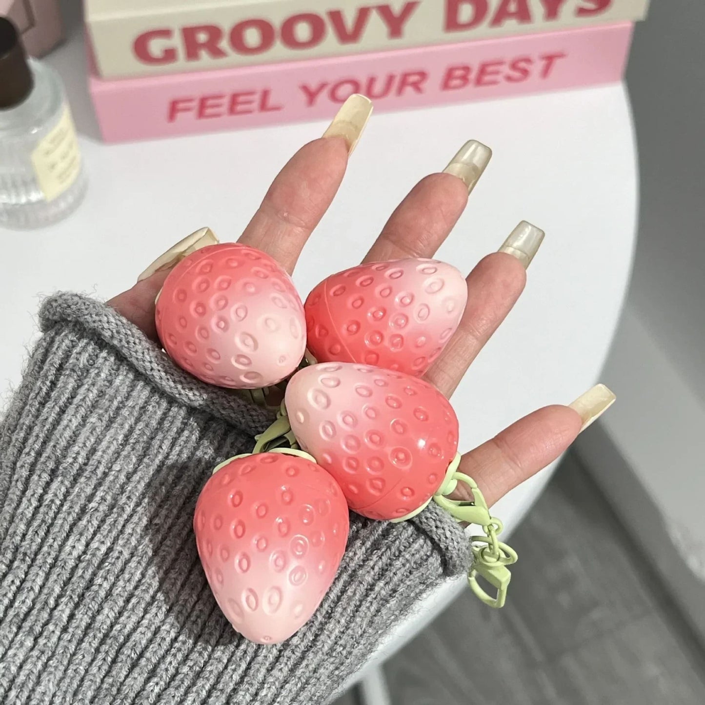 Strawberry Keychain Moisturizing Lip Balm