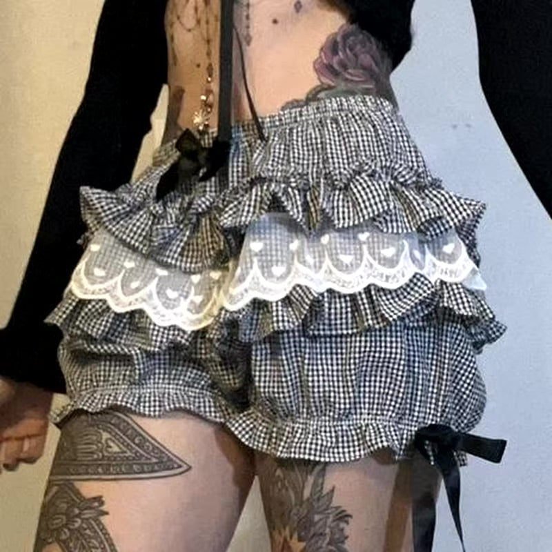 Striped Ruffled Bloomer Shorts
