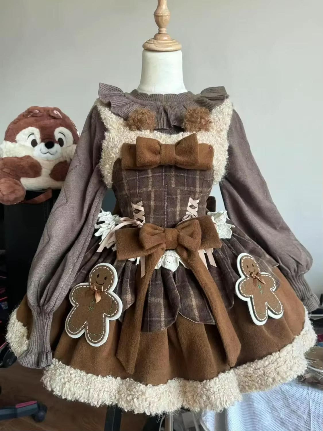 Tartan Gingerbread Dress Brown