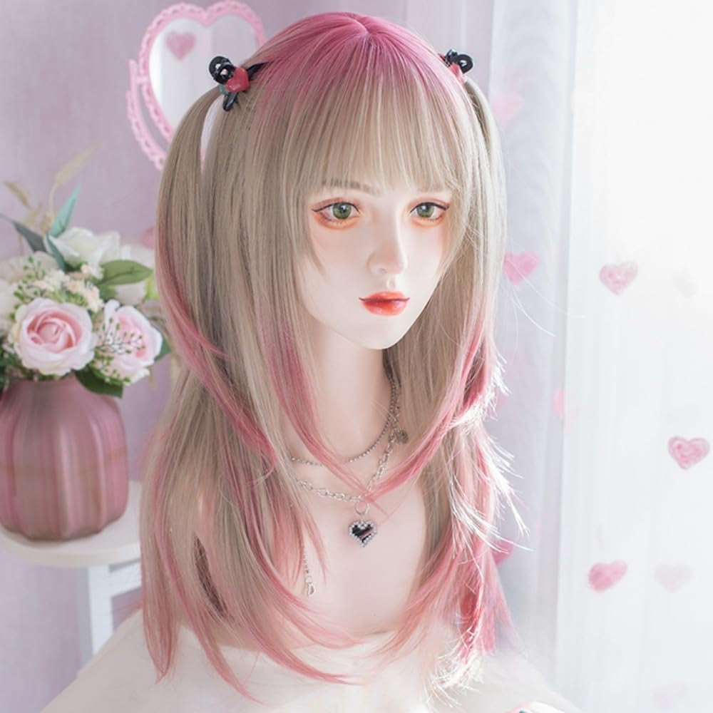 Two Tone Pink Cosplay Wig
