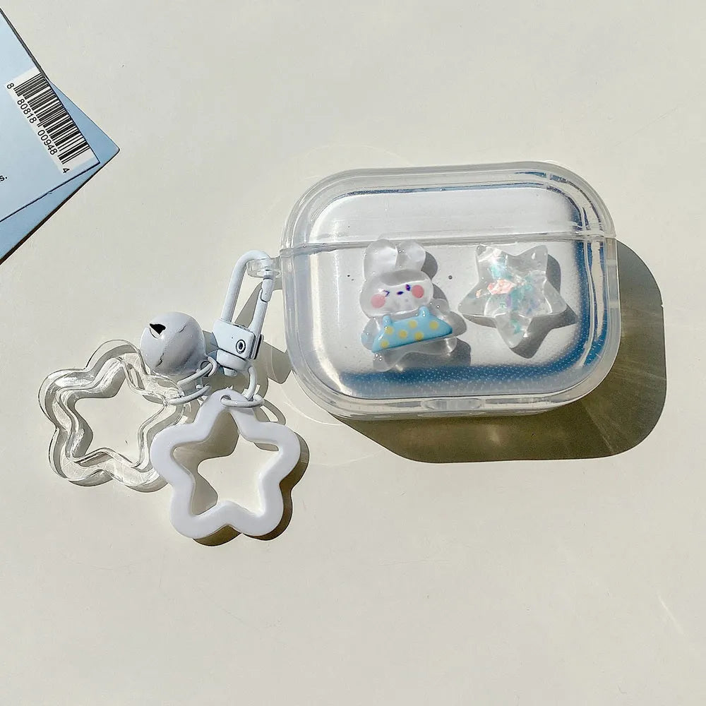 White Heart AirPods Case and Chain