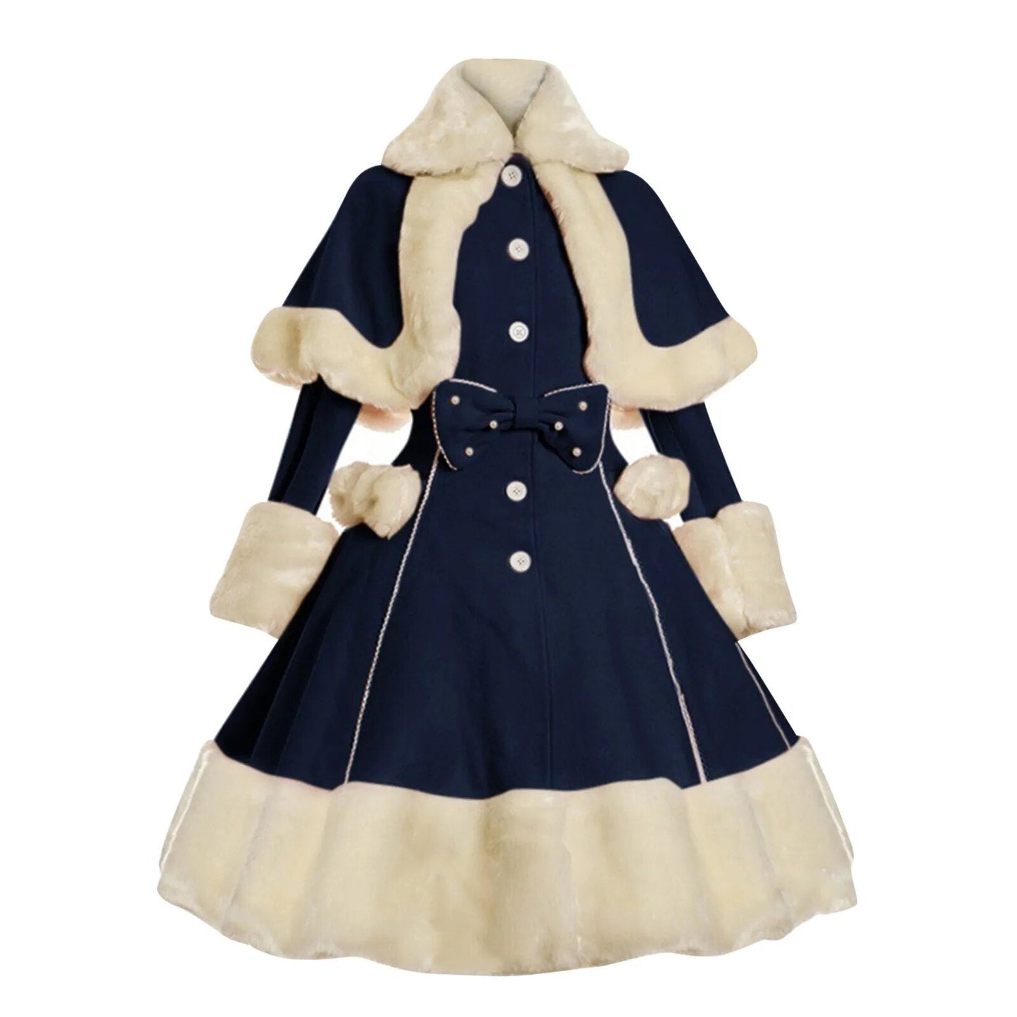 Winter Princess Dress Coat Blue