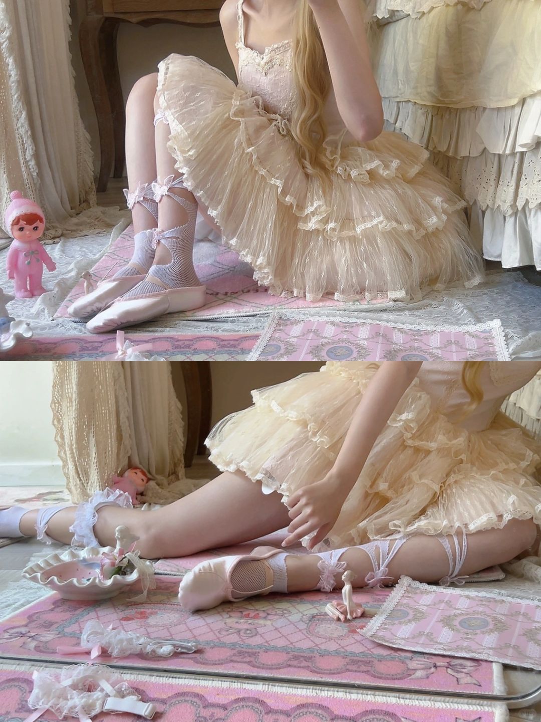 Leibala Doll Lace Mesh Lolita Dress