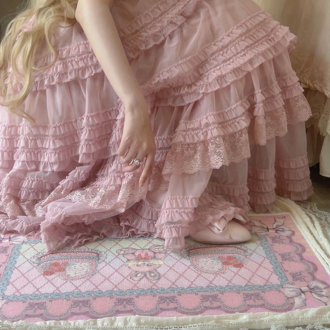 Ruffled Flower Lolita Mesh Dress
