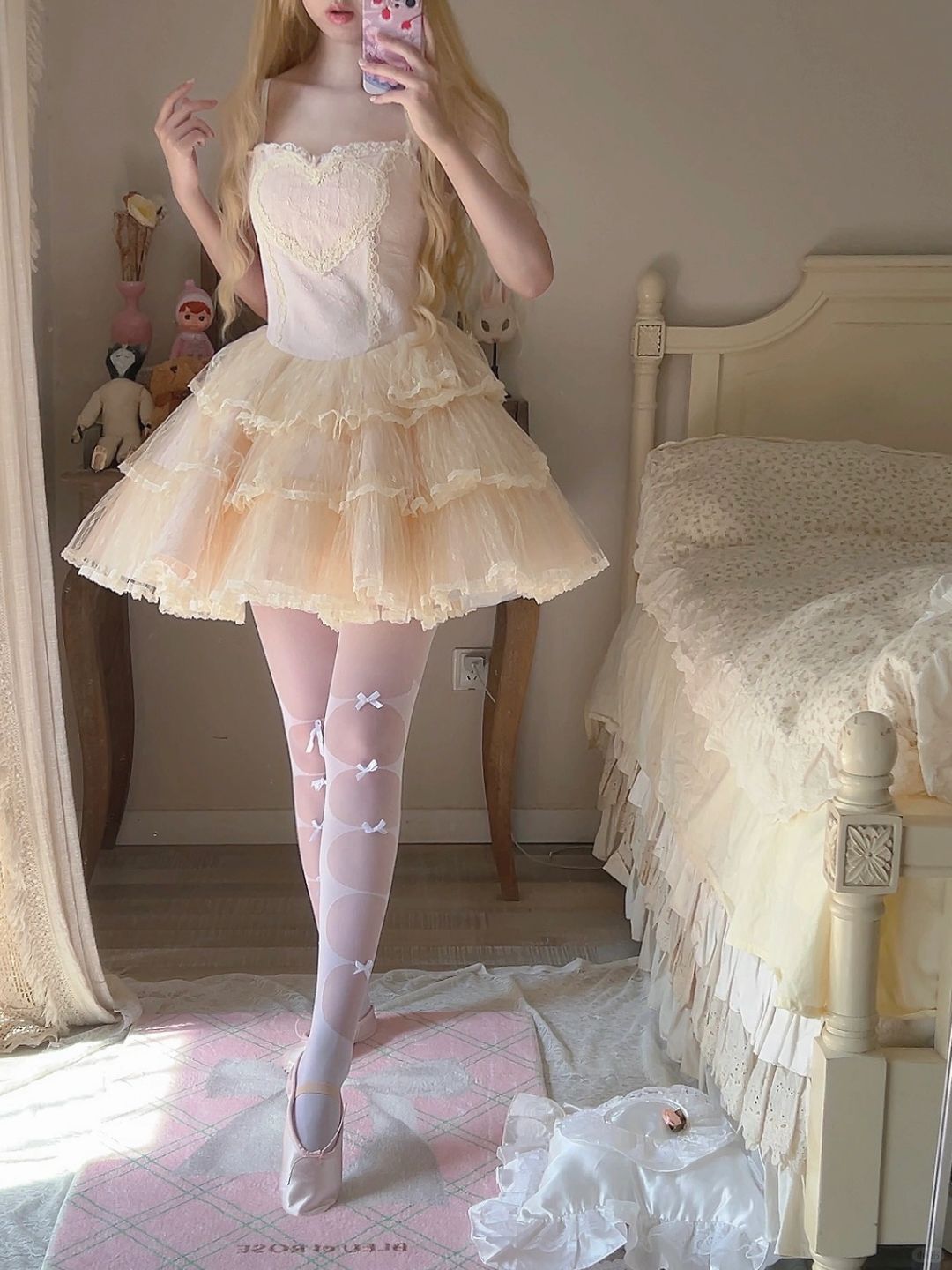 Leibala Doll Lace Mesh Lolita Dress