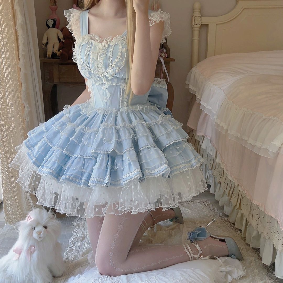 Praying Dopamine Blue Doll Lolita Dress