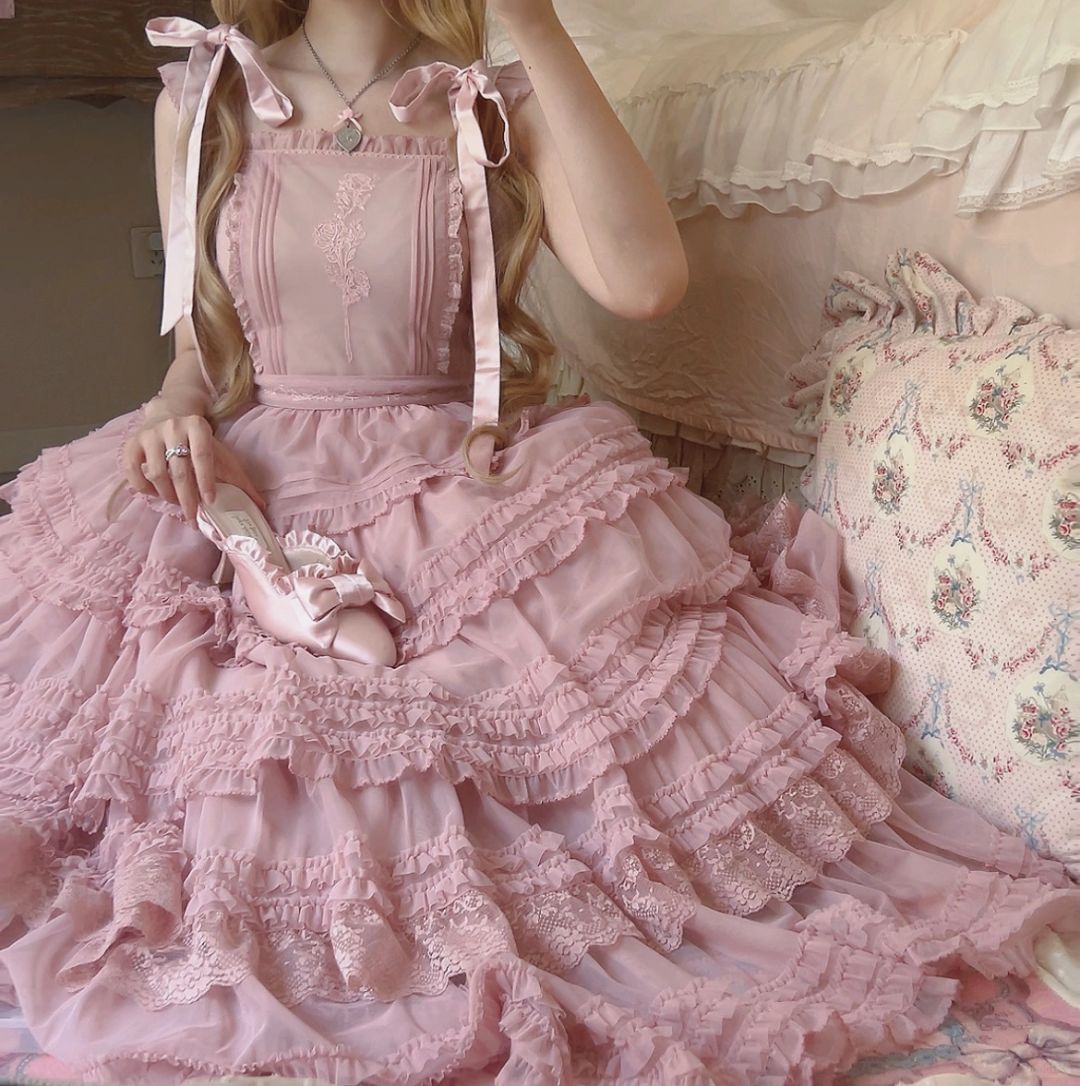 Ruffled Flower Lolita Mesh Dress