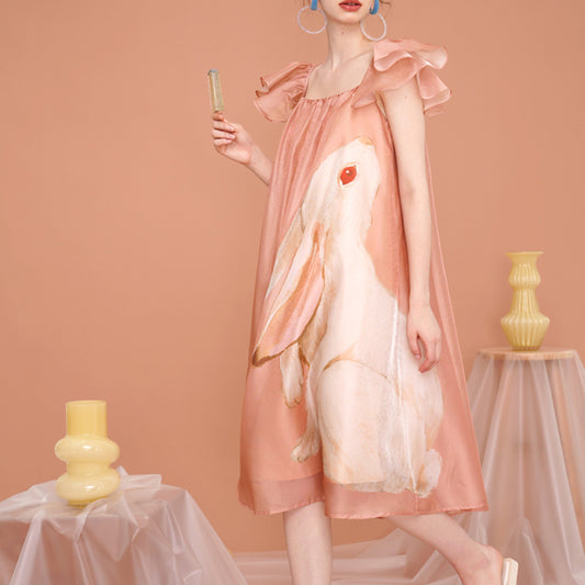 Enchanted Forest Rabbit Dress Pink