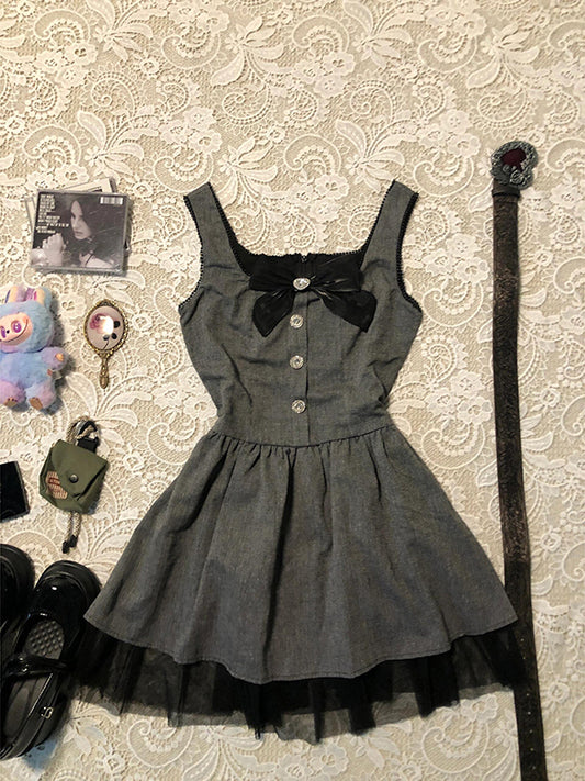dark coquette suspender tutu dress