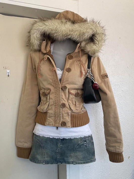 retro brown design jacket