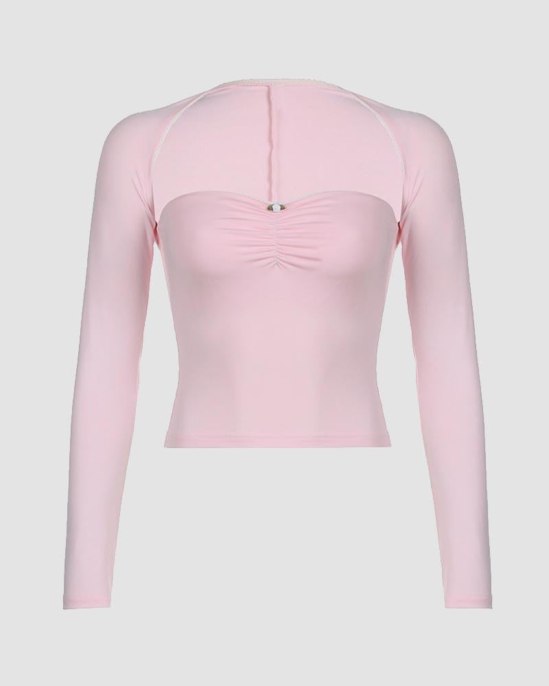 Cloudsprint Pink Long Sleeve Top Pink