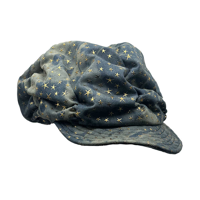 Retro Star Denim Beret Hat