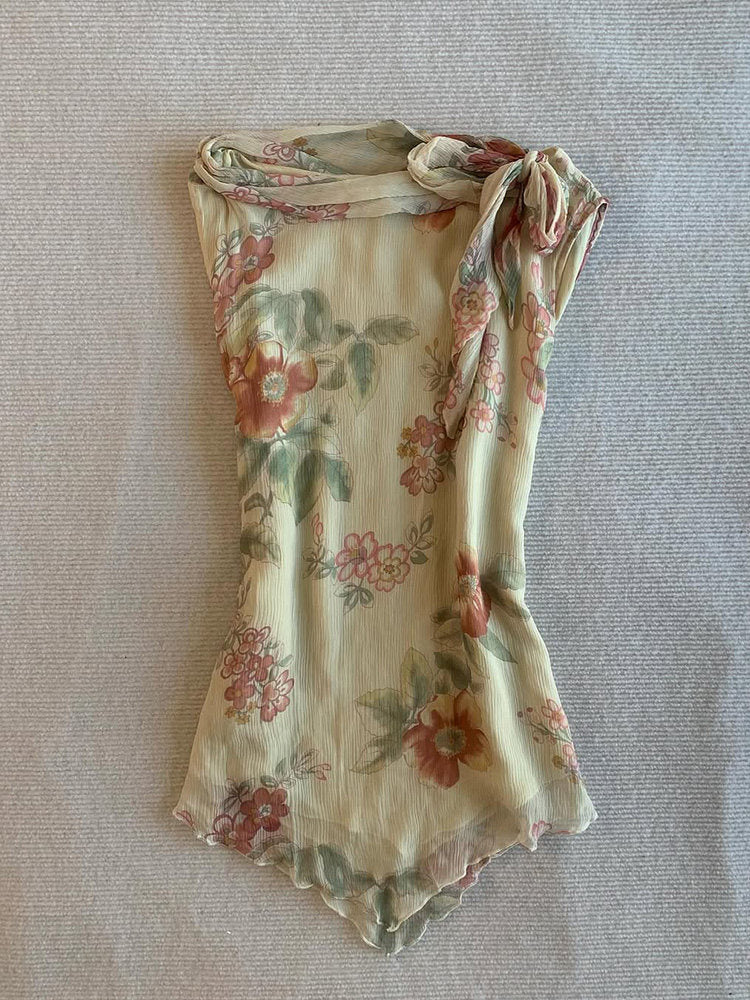 vintage flowers sleeveless top