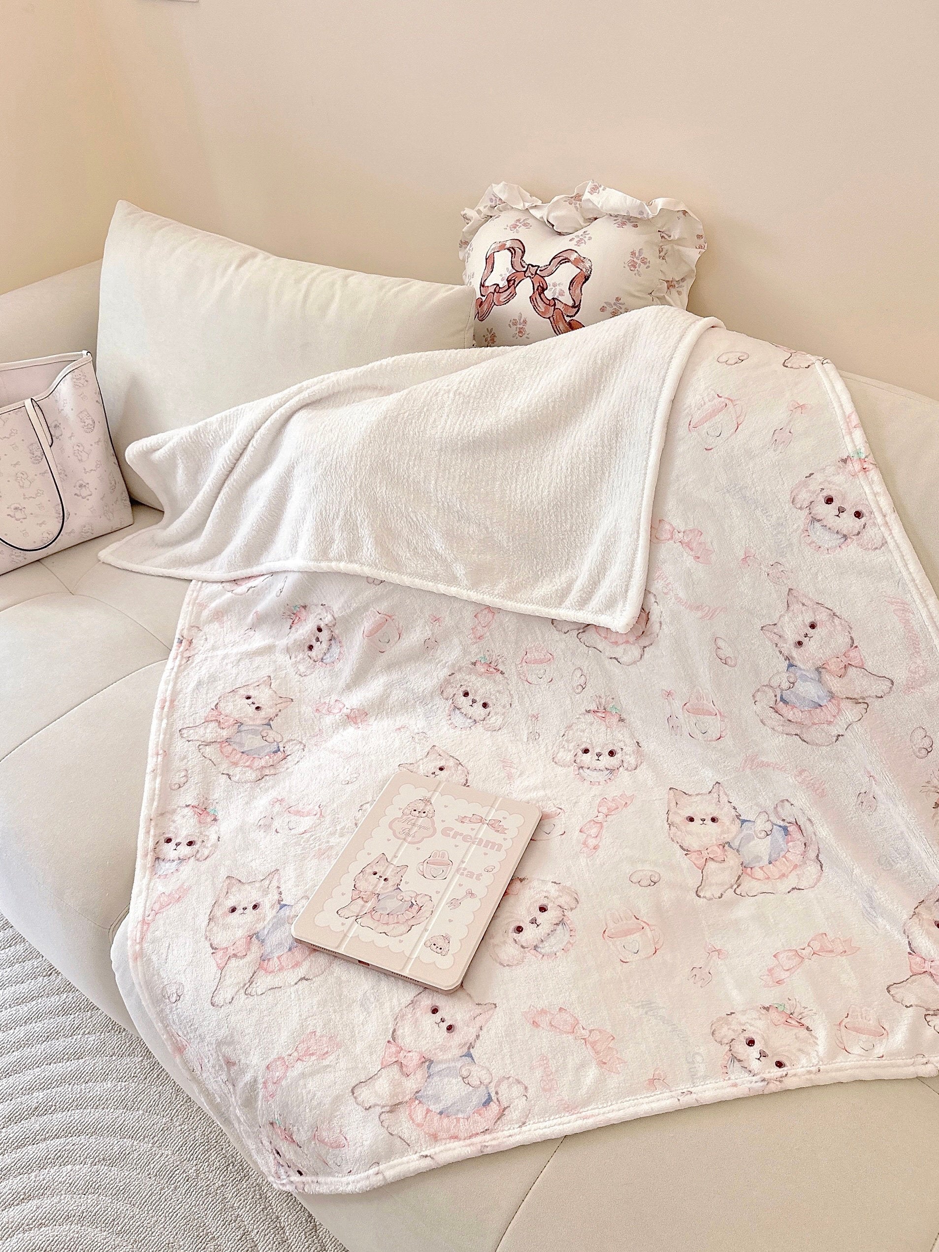 kawaii plush air conditioning blanket
