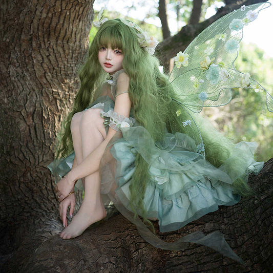 Forest Elf Long Curly Wig