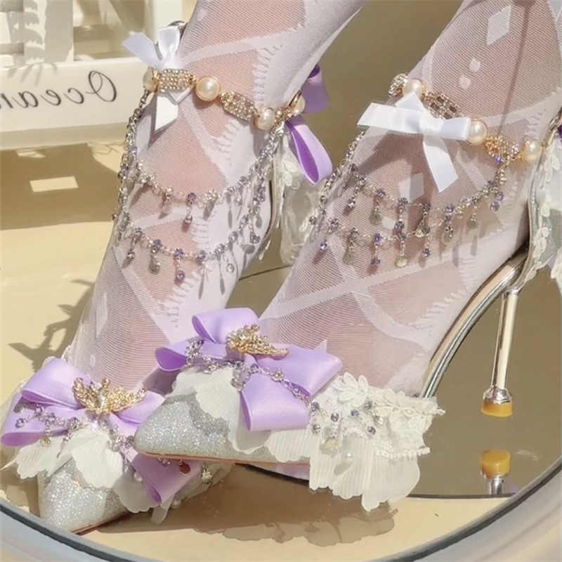 Fairy Crystal Chain Lolita High Heels