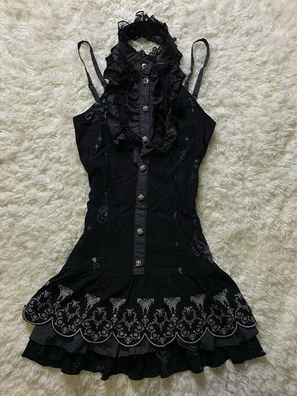 Dark Coquette Lace Sleeveless Dress